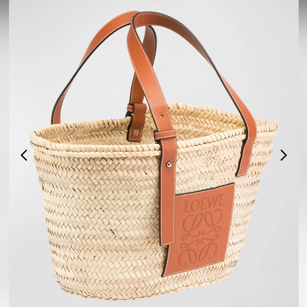 Loewe | Basket Small Bag in Palm Leaf with Leather Handles